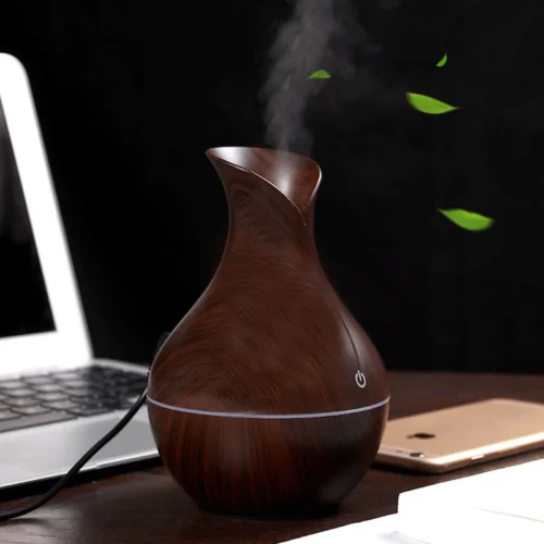 sg-11134201-7rd4d-m76aeq8cwm1m1f.webp Desktop Humidifier 200ml Wood Grain Vase Shape